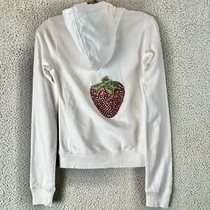 Twisted Heart Vintage Full Zip Hoodie Size XS - Double Sided Rhinestones Bling